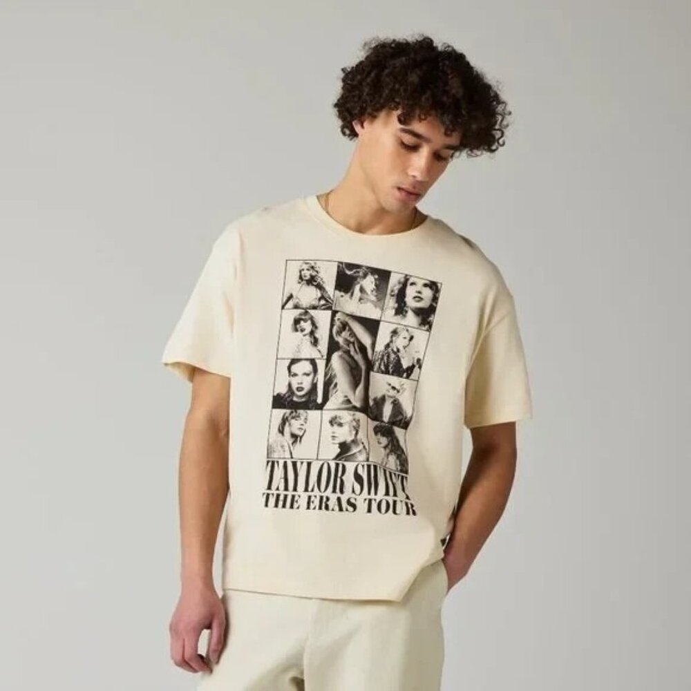 Taylor Swift The Eras Tour Through Vancouver‎ II T-Shirt Crew Neck Cream Medium